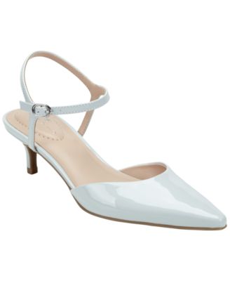 Women's Rose Ankle Strap Kitten Heel Pumps