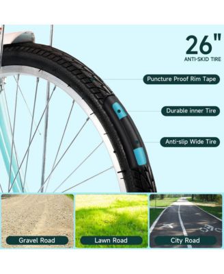 26-Inch Cruiser Bike for Family Rides, Low Step Frame with Passenger Seat & Footrests