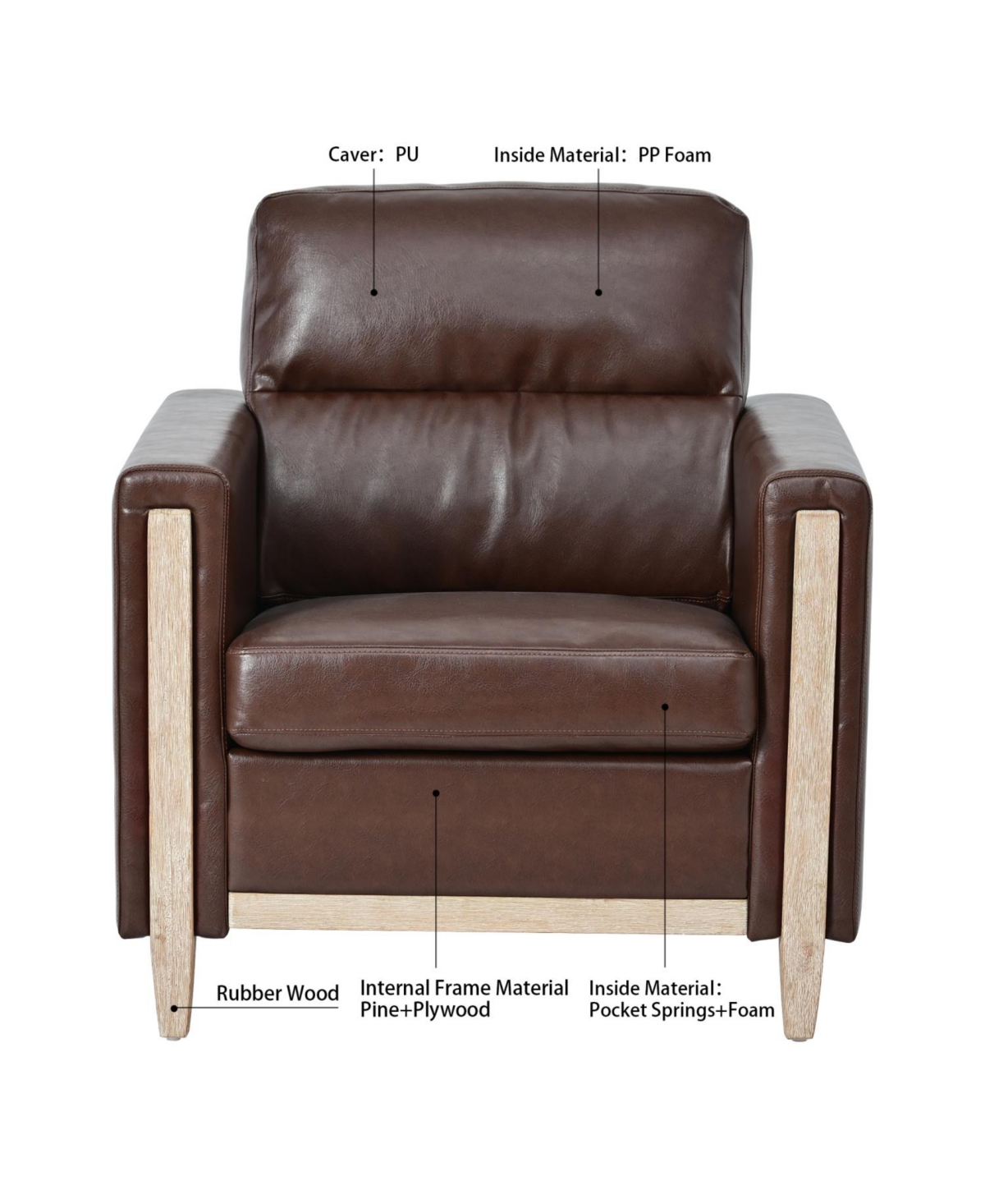 Streamdale Furniture 1 Seater Sofa For Living Room