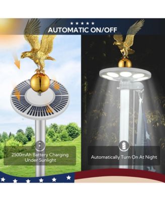 25' Heavy Duty Flag Pole Kit with Solar Light & Deck Mount Bravery MEGA 13 Gauge Aluminum Sectional Flagpole for Outdoor Patio Dock Side Silver