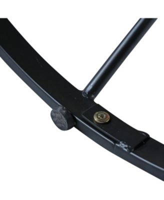 Streamdale Oak Veneer 42" Round Dining Table - Wrought Iron Base, Rustic-Modern