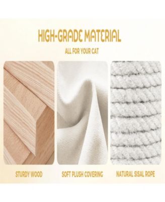 Cat Tree with large condo wood ladder in White