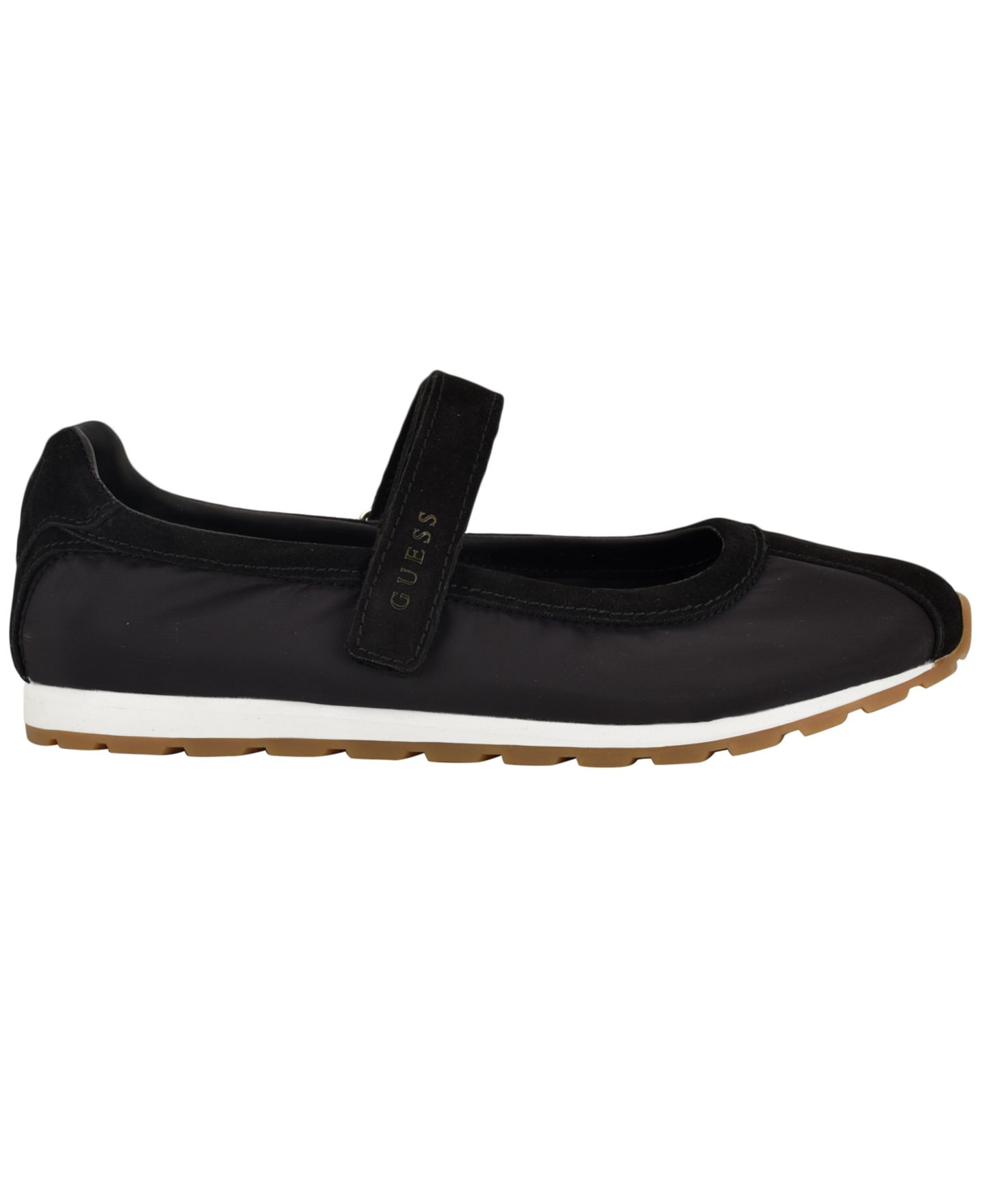 Женские кроссовки GUESS Treece Suede Sporty Mary Jane, цвет: Чёрный замшевый — фото 2