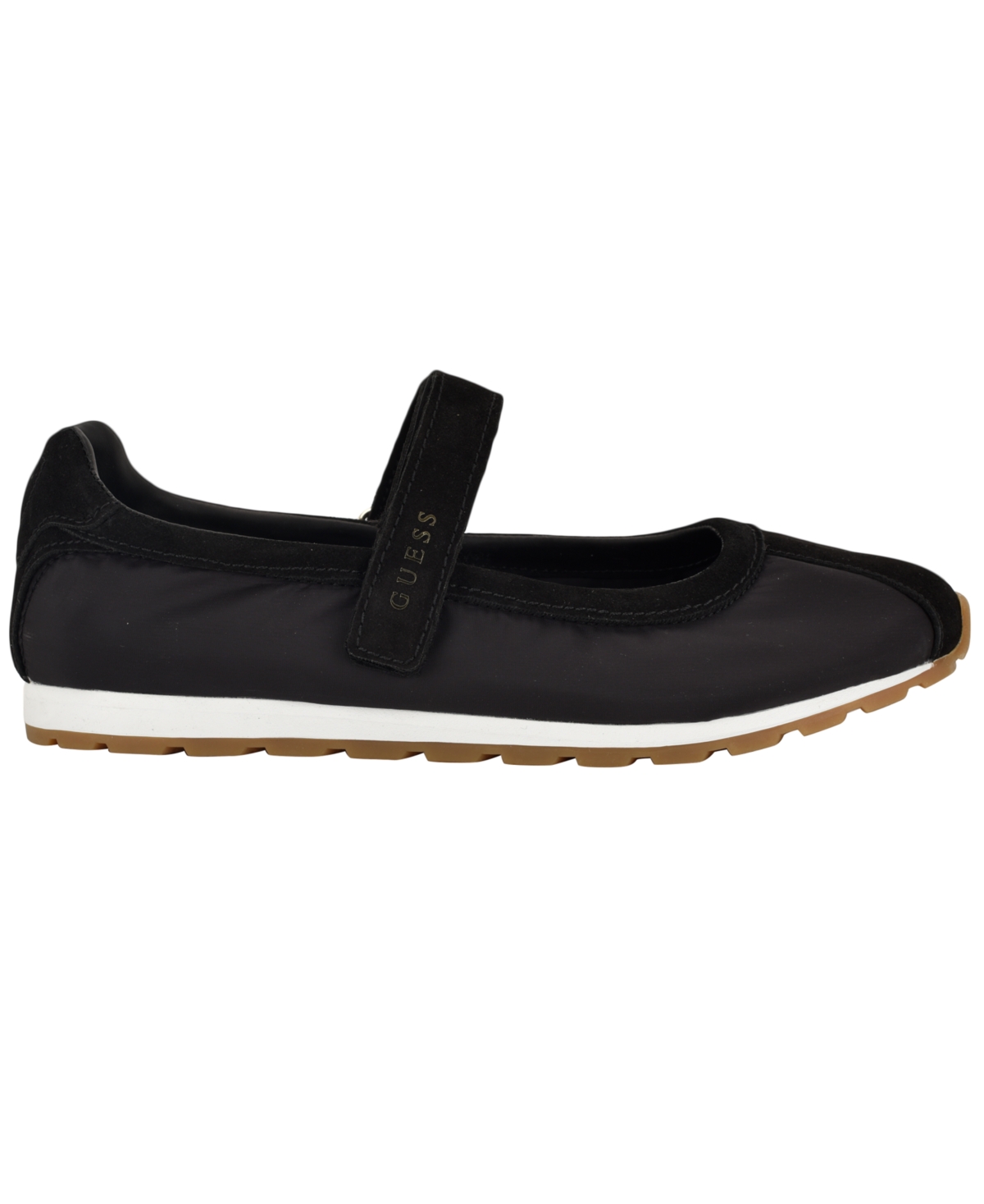 Guess Womens Treece Suede Sporty Mary Jane Flat Sneakers
