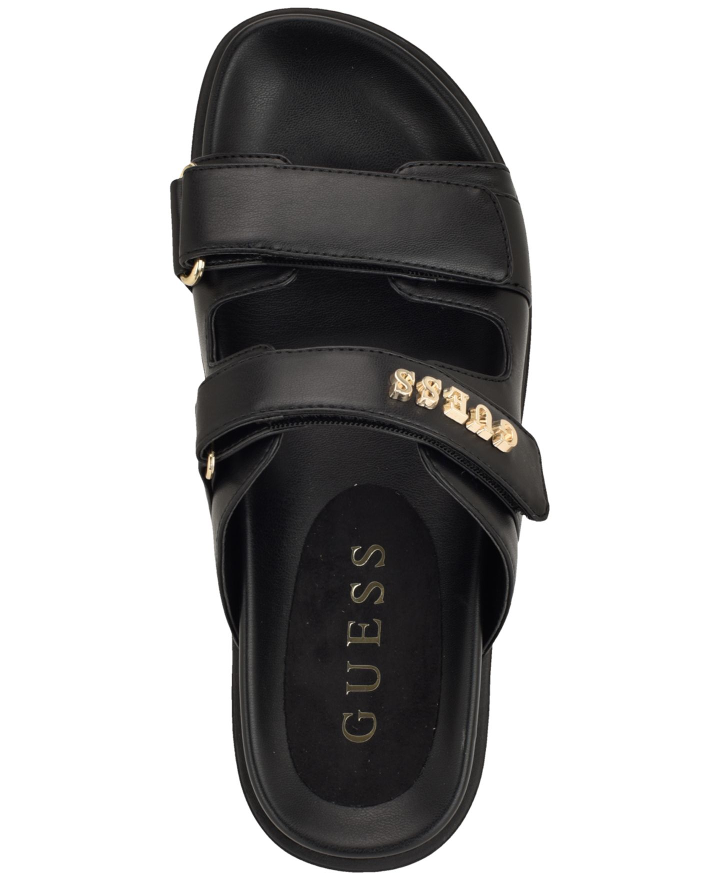 Женские сандалии GUESS Faxon Platform Lug Sole Footbed, цвет: Чёрный — фото 4
