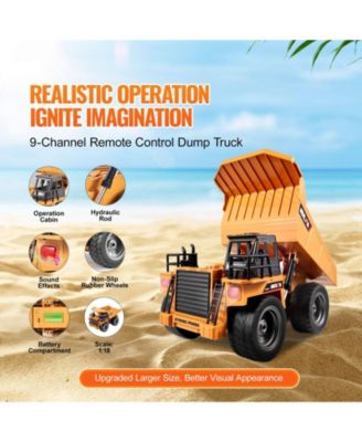 1:18 Scale RC Dump Truck with Metal Cabin & Working Headlights
