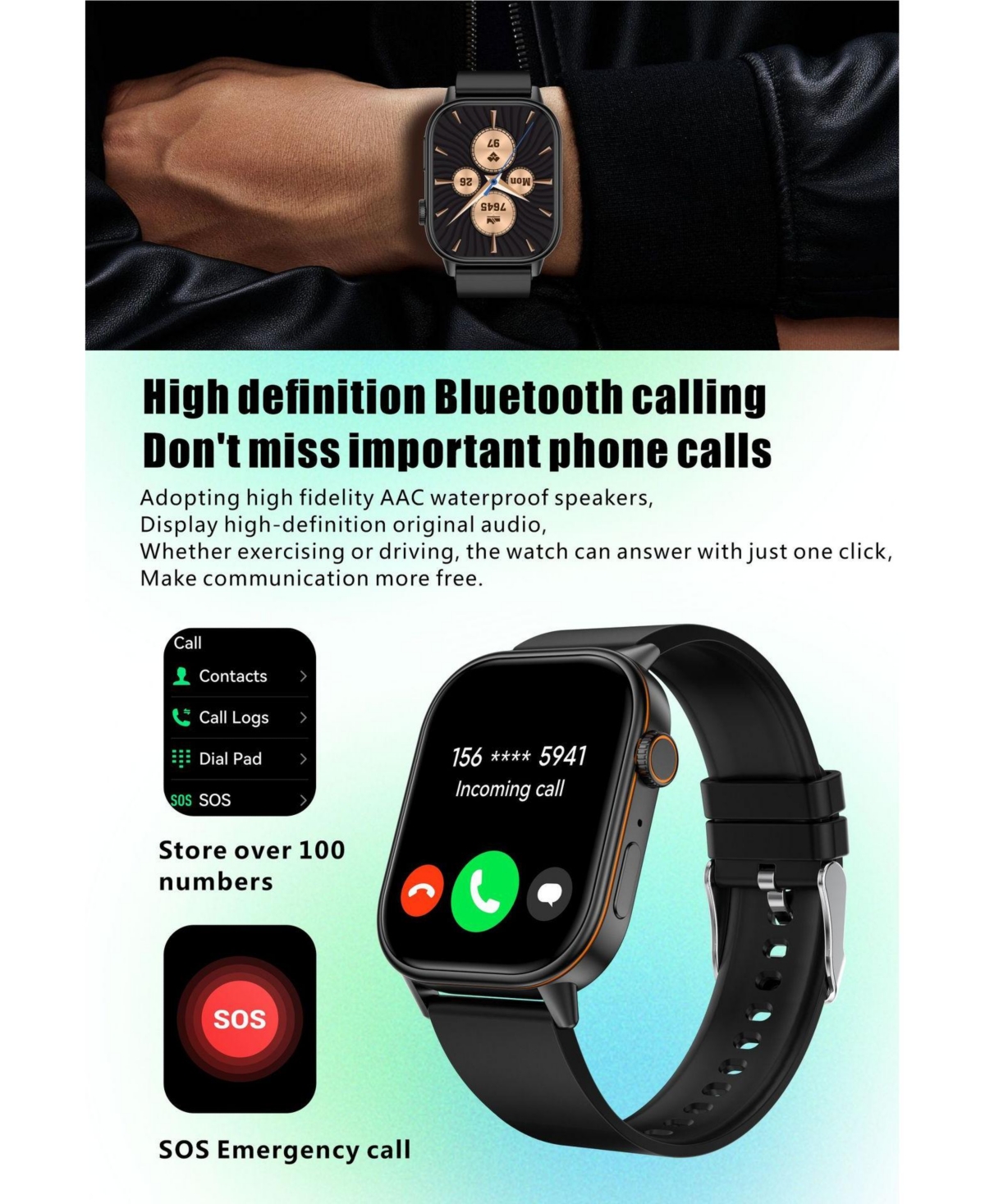 ruxing smart Rugged QX17 2025 Smart Watch, Waterproof, Bluetooth Calling, Gps Single-Frequency Actions Chip 5-Mode Positioning