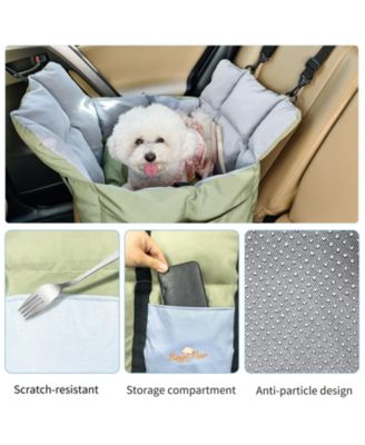 Dog Car Seat for Small Dogs Travel Safety Pet Seat Waterproof with Storage Pockets Green
