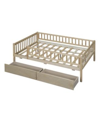 Full Size Daybed Wood Bed With Two Drawers