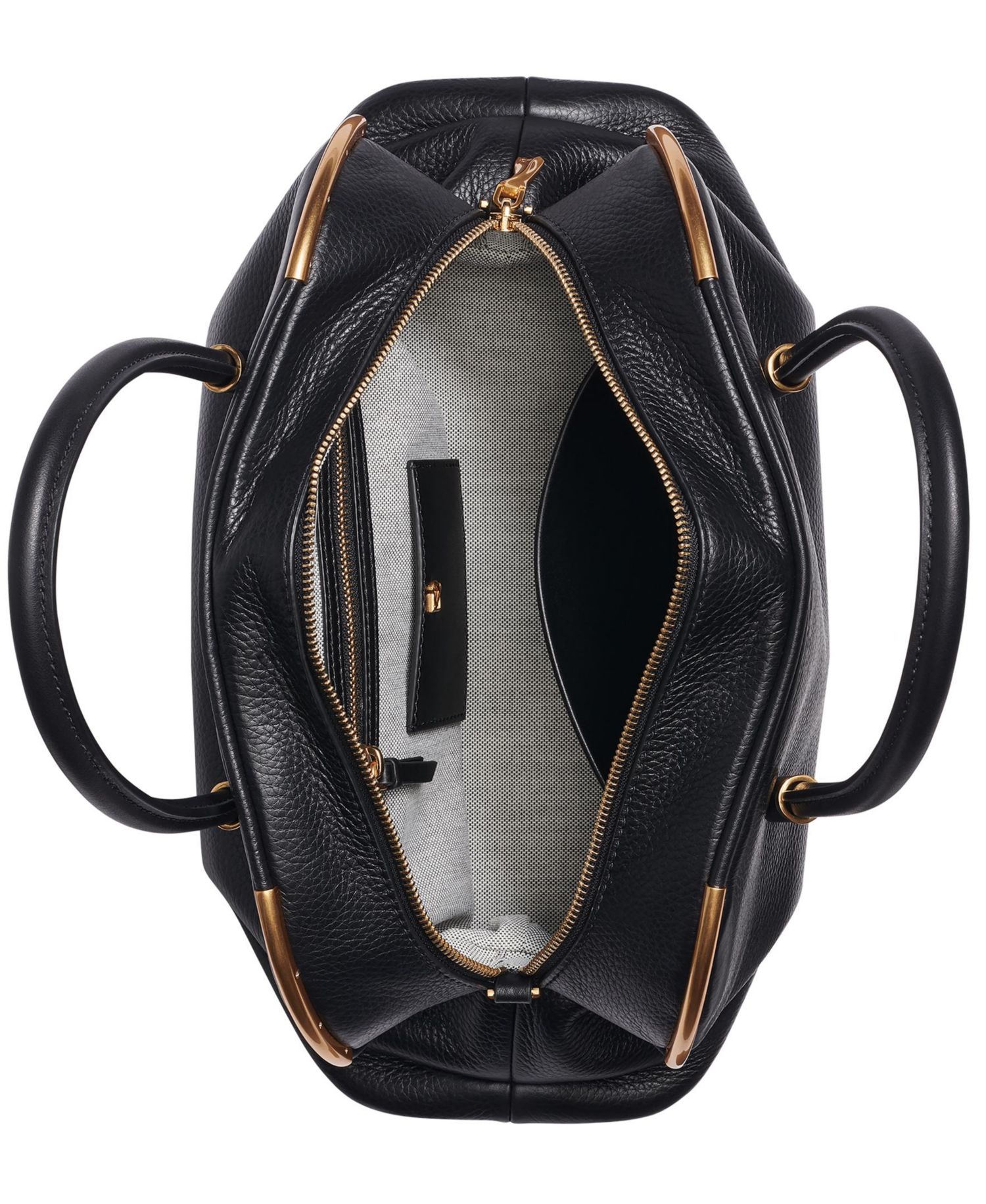 Satin Leather Large Satchel Bag
