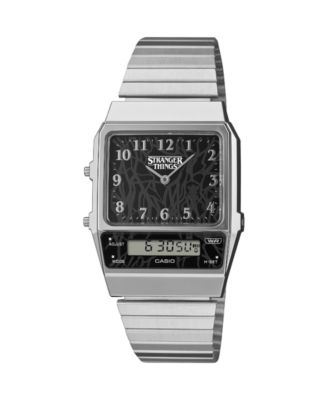 Men's Japanese Quartz Stranger Things Limited Edition Silver-Tone Stainless Steel Watch, 32.1mm