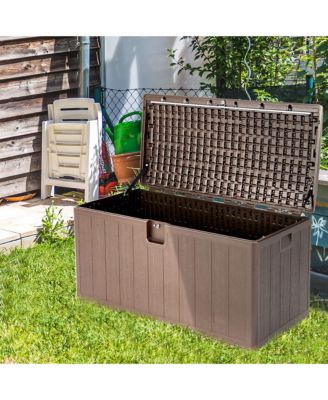 105 Gallon Outdoor Resin Deck Box All Weather Lockable Storage Container