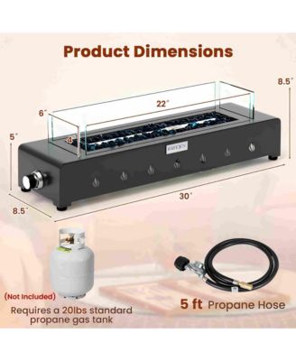 Portable Mini Fireplace with Wind Guard and Stainless Steel Burne