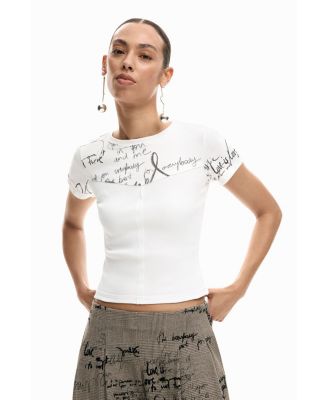 Women's T-shirt rib lettering
