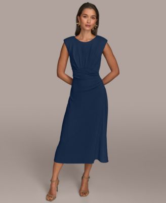 Women's Side-Ruched Midi Dress