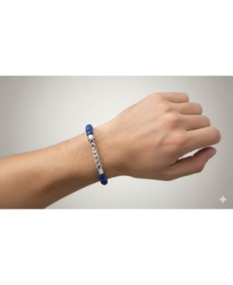 Stainless Steel Genuine Bead & Chain Bracelet