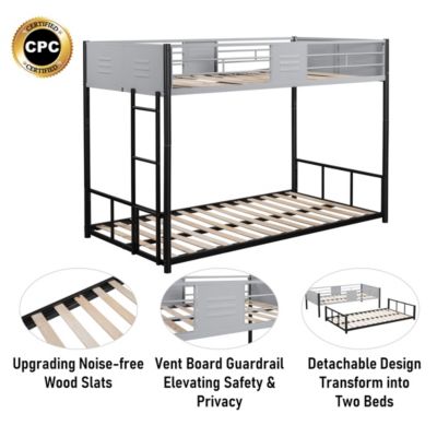 Twin Over Twin Bunk Bed with Trundle