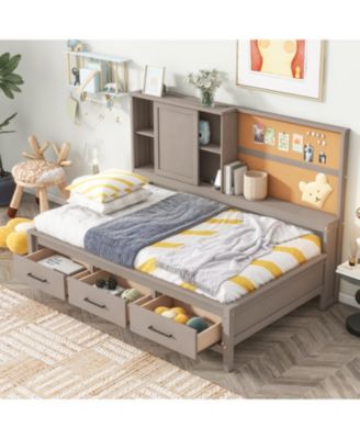 Daybed with Storage, Corkboard & USB
