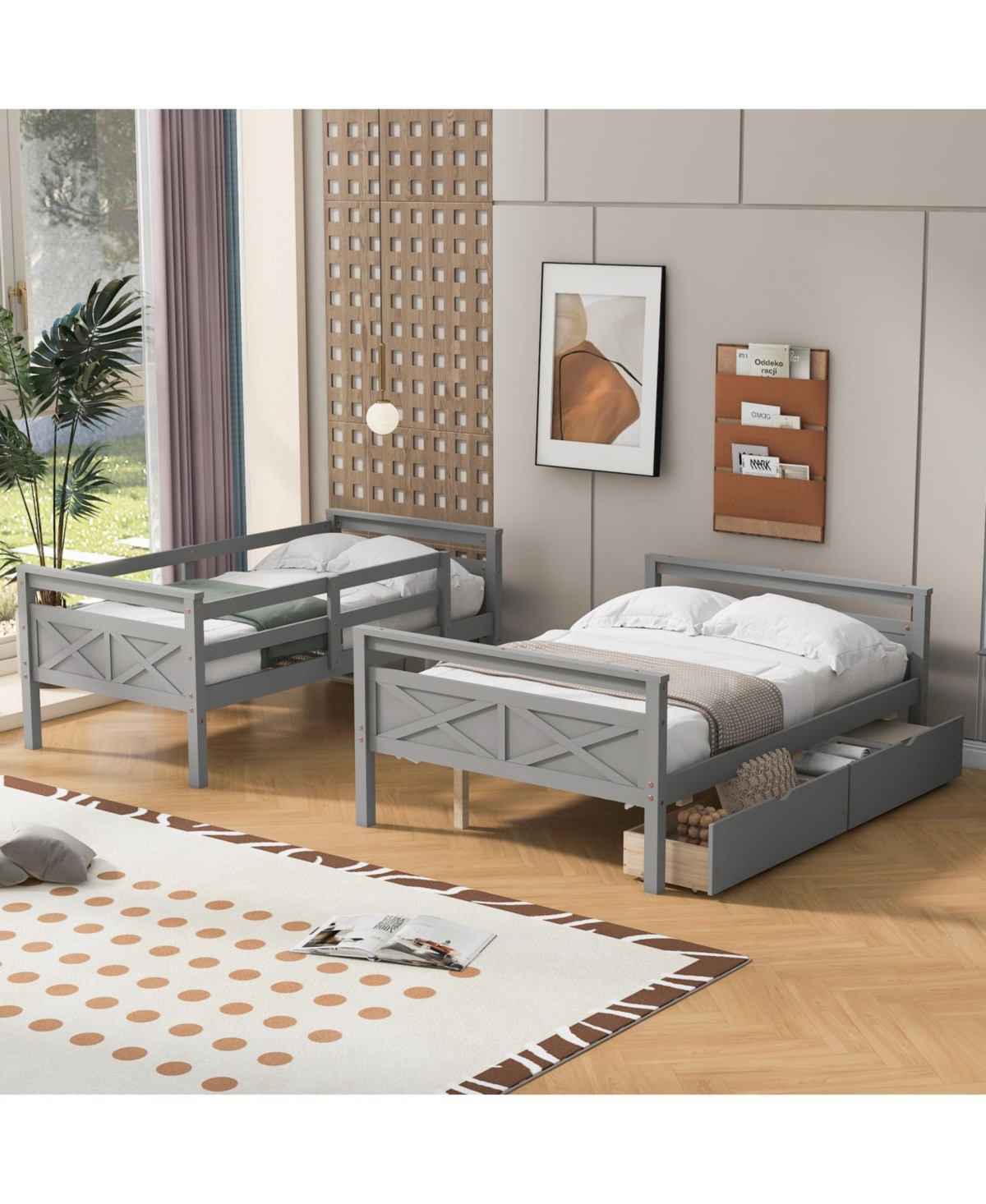 Streamdale Twin over Full Bunk Bed with Storage and Safety Features