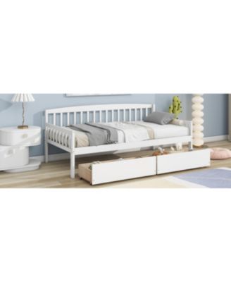 White Twin Daybed with Storage Drawers