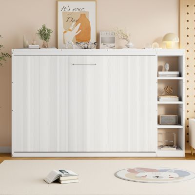 Full Size Murphy Bed with Bookshelf