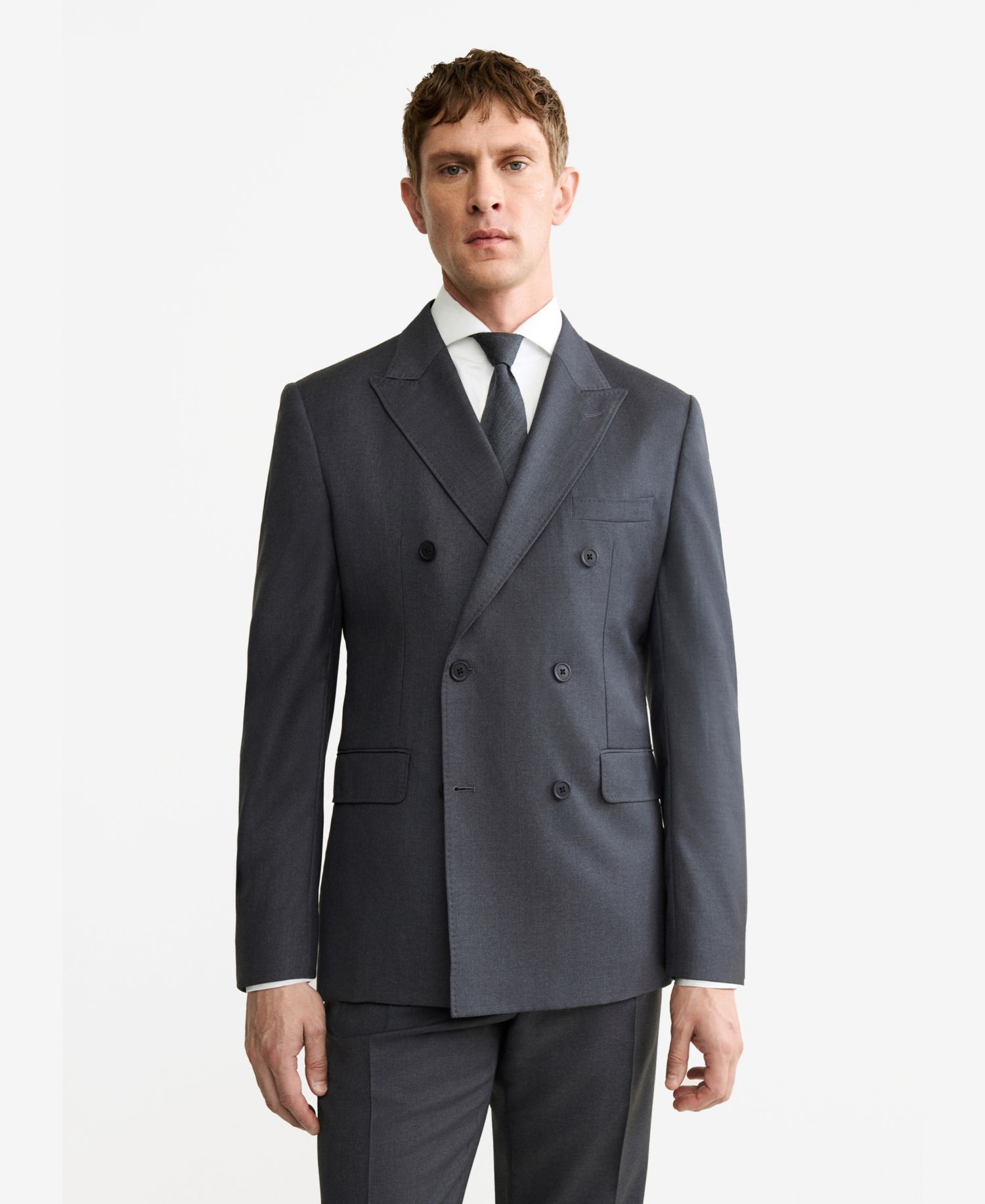 Men's Wool Flannel Double-Breasted Jacket