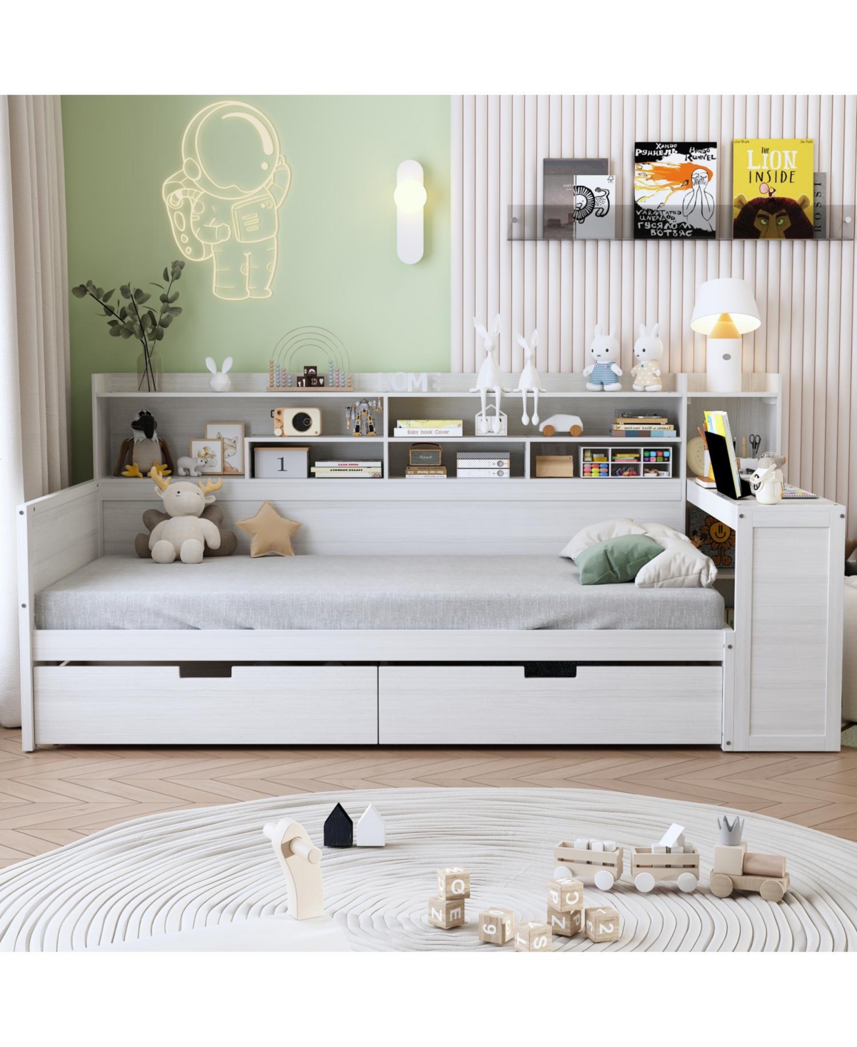 Streamdale Furniture Twin Daybed with Storage & Desk