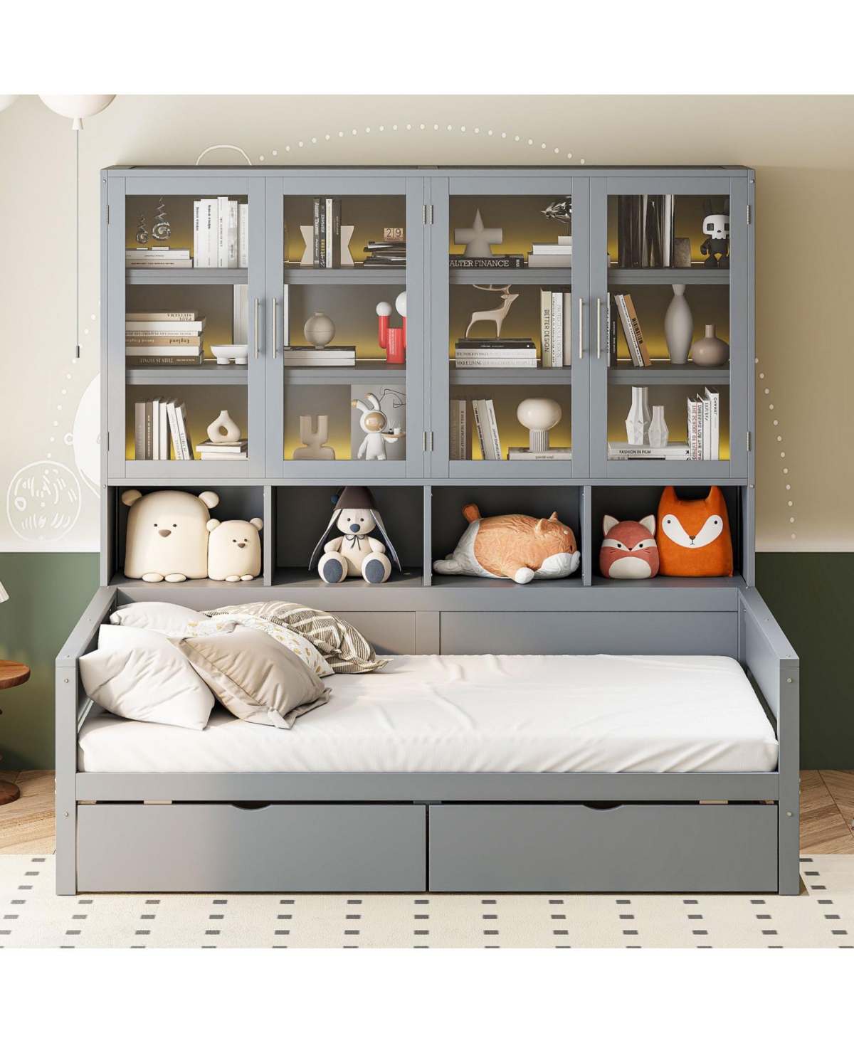 Streamdale Furniture Streamdale Twin Daybed w/ Storage, Led & Shelves