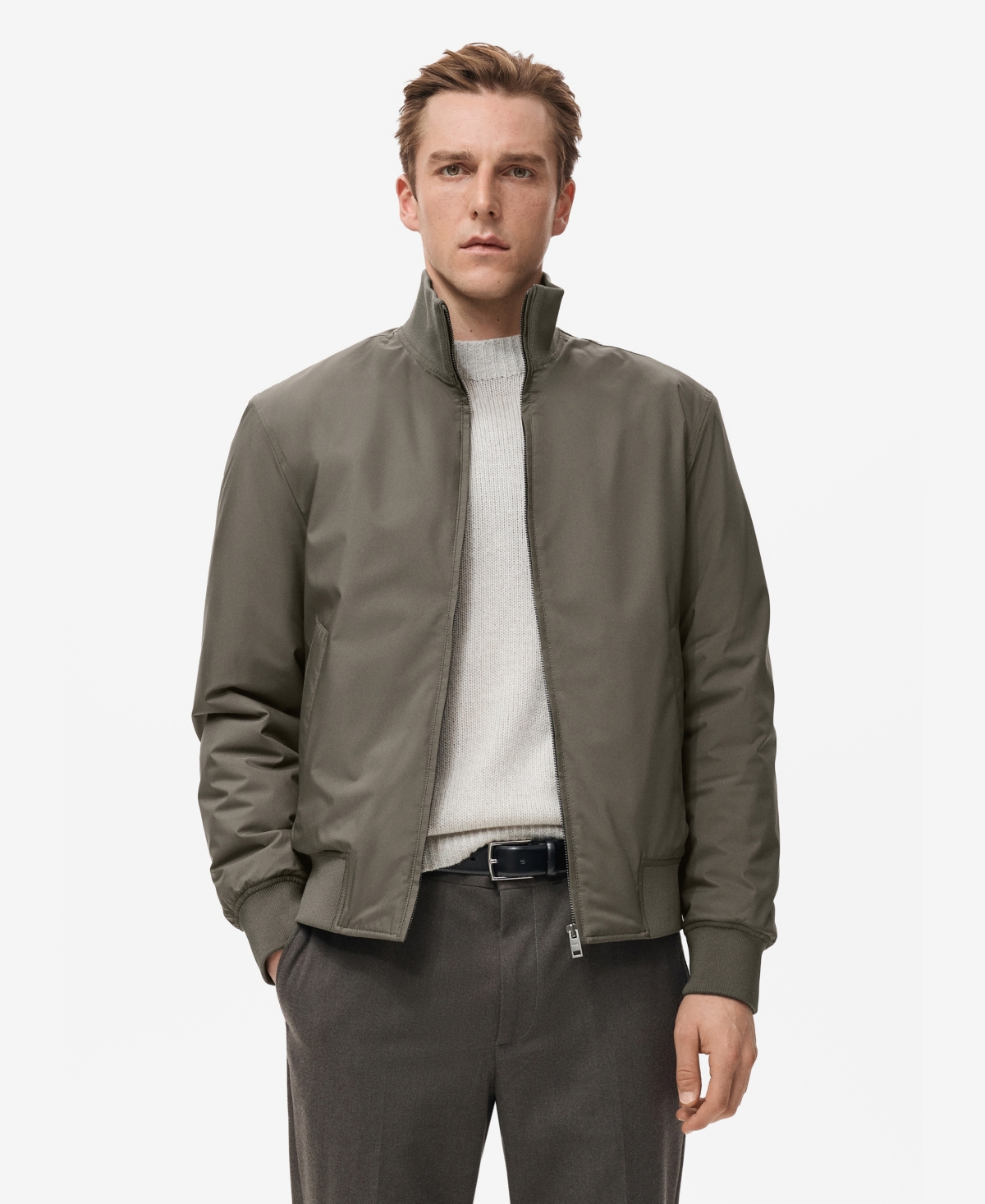 Mango Men's Water-repellent Bomber Jacket In Brown