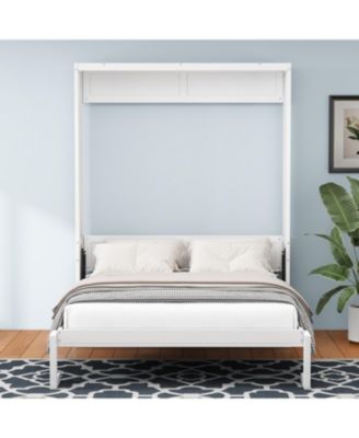 Streamdale Queen Size Murphy Bed, 68-inch Cabinet Bed Folding Wall Bed with Desk Combo Perfect for Guest Room,Study