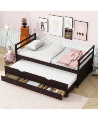 Streamdale Twin Bed with Headboard, Trundle, and Storage Drawers