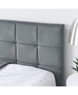  Queen Bed Frame with Tufted Sofa-Style Headboard (Grey, Queen Size)