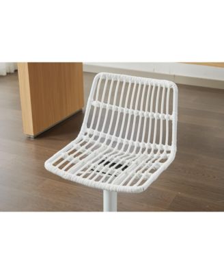 Set of 2 Rattan Bar Stool, 360 Swivel Bar Chair, Counter Height Chair with Footrest for Kitchen, Dining Room