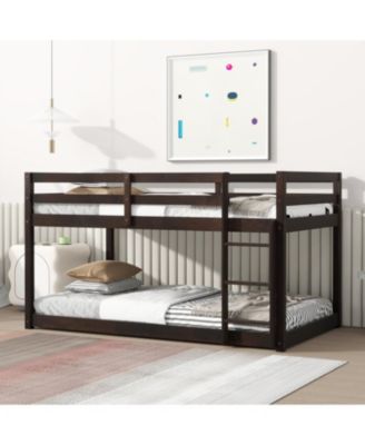 Streamdale Solid Wood Twin over Twin Loft Bed with Ladder and Reinforced Slats
