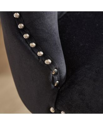  Modern Velvet Counter Height Barstools (Black, Set of 2