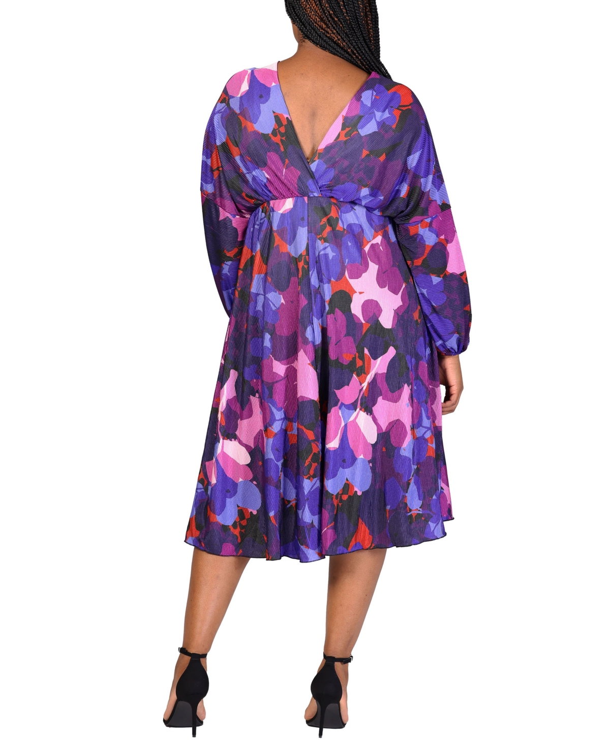 24seven Comfort Apparel Plus Empire Waist Midi Dress