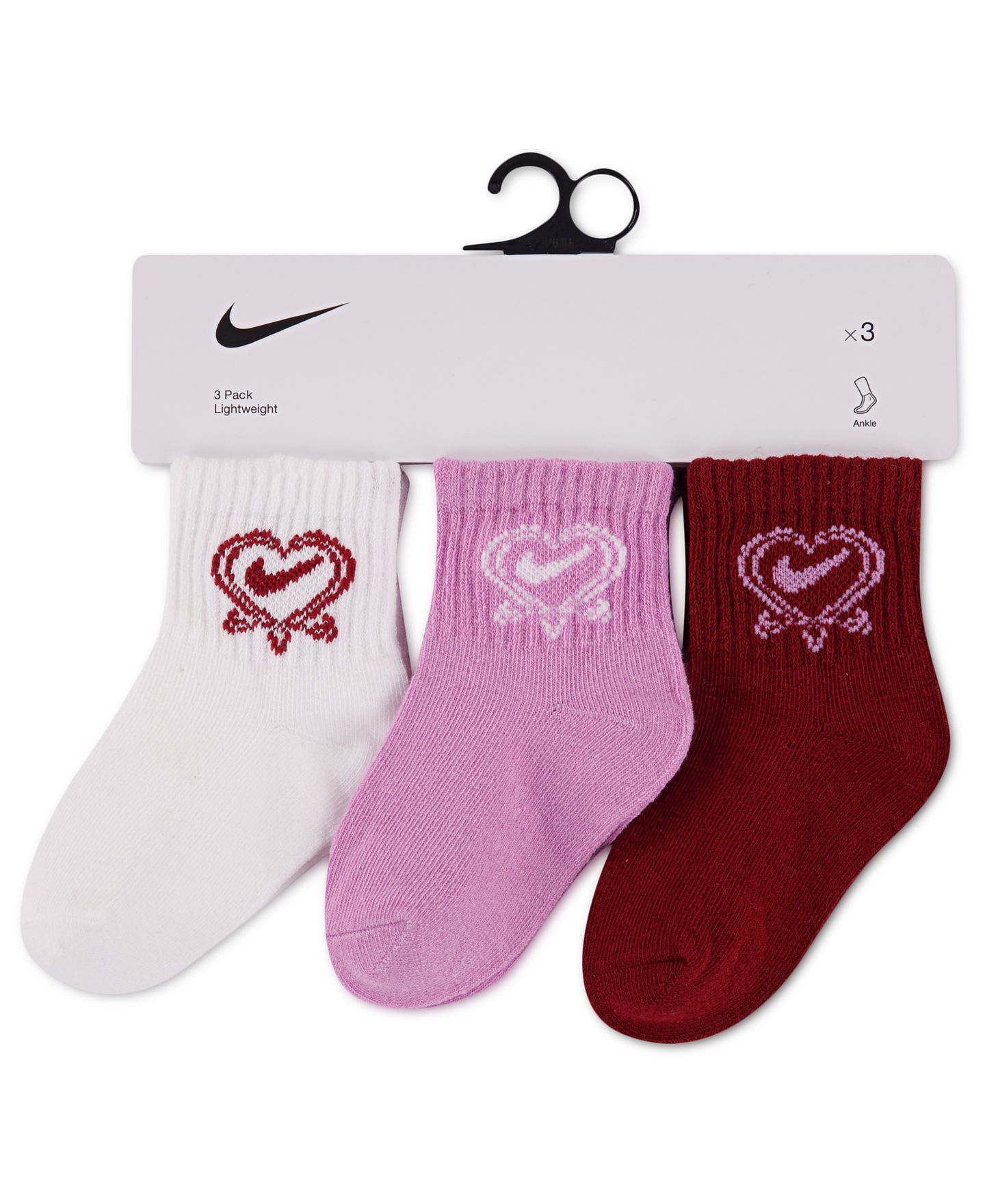Носки Heart, 3 шт. — Nike, цвет: Молочный / Розовый — фото 3