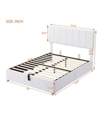 Full size Upholstered Platform bed with a Hydraulic Storage System
