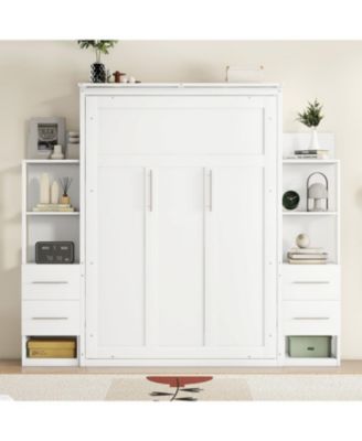 Murphy Bed Wall Bed With Shelves, Drawers LED