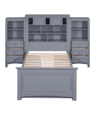 Wood Platform Bed with Built-In Storage