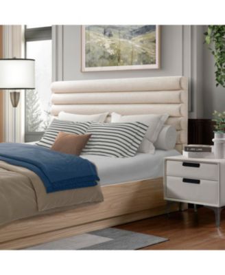 + Wood + Fabric Upholstered Headboard + Bed Frame