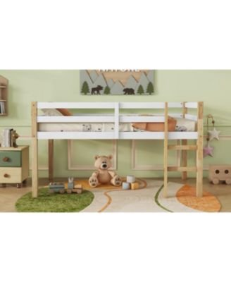 Rubberwood Twin Loft Bed