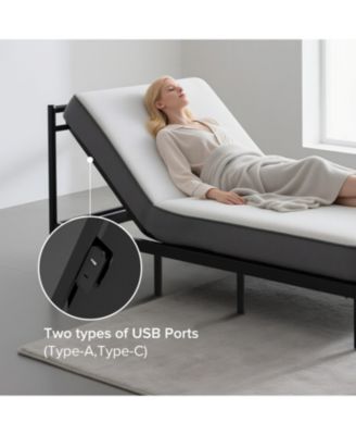 Adjustable Bed Frame Twin XL with Massage, USB, LED & Remote