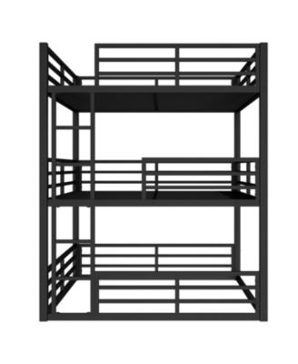 Triple Bunk Bed, Queen/Full XL/Queen, Metal