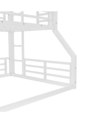 Triple Bunk Bed, Metal, White
