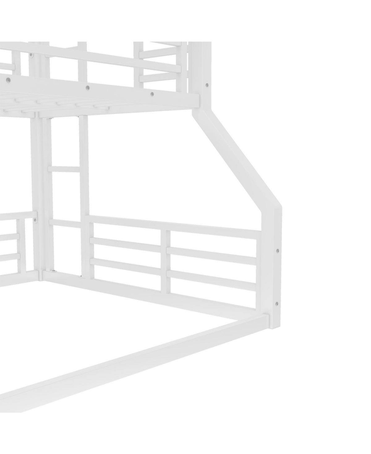 Streamdale Furniture Triple Bunk Bed, Metal, White