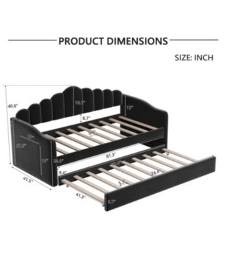 Streamdale Twin Velvet Daybed with Trundle & USB