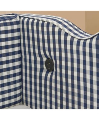 Gingham Daybed with Trundle, USB Port, Linen, Navy