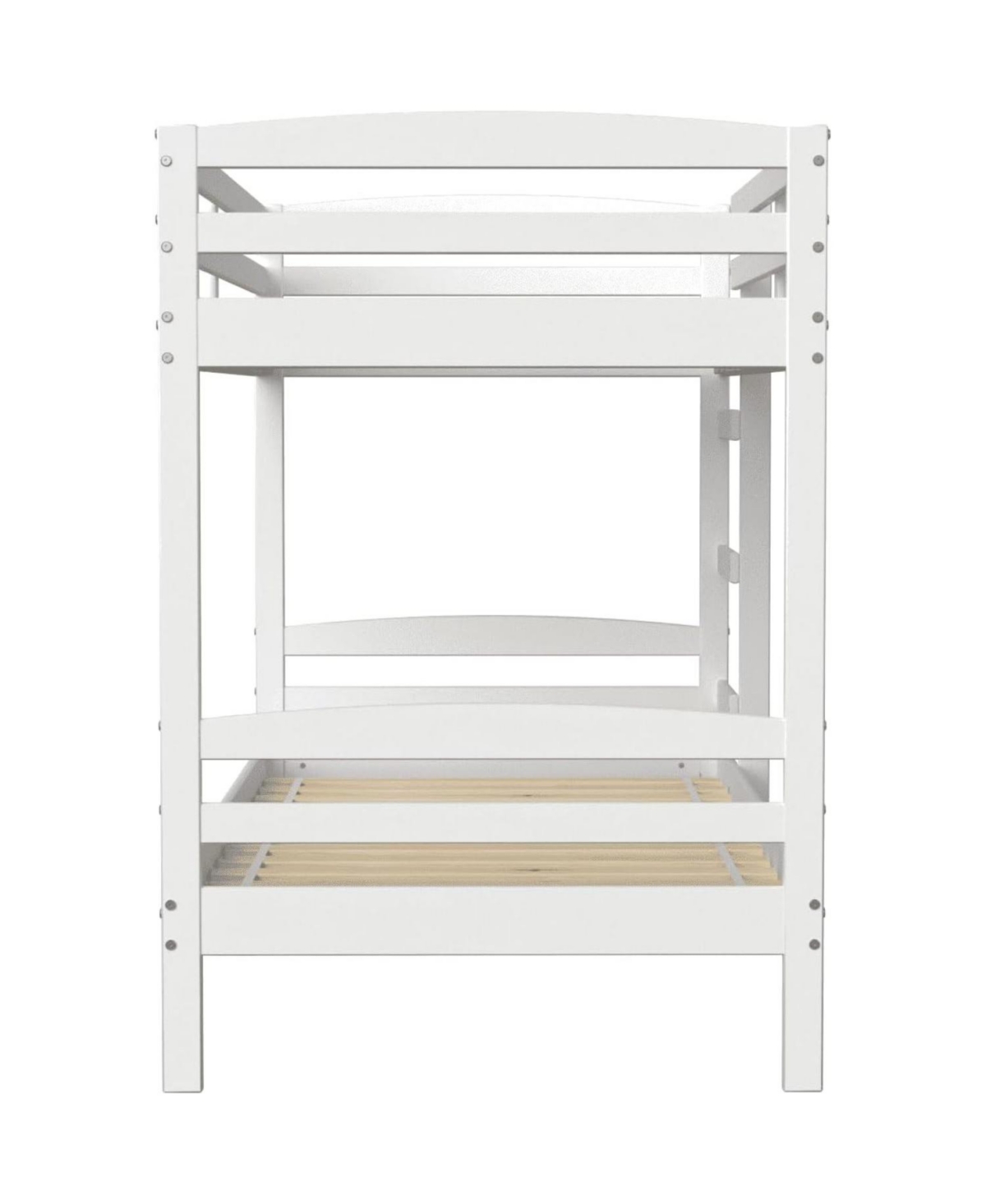 Streamdale Furniture Twin Over Twin Bunk Bed, Solid Pine, High Guardrails, Ladder