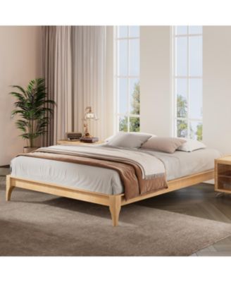 Bamboo Platform Bed Frame - Wood Slat Support